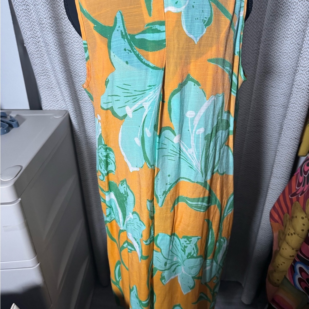 Mlle Gabrielle Orange and Green Floral Dress - Picture 4 of 7